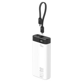 JOKO Nuevo Power Bank de 20000mAh y 20W de Carga Rápida con Cable Incorporado - Batería Externa con Cable Bidireccional Desmontable y Carga Bidireccional