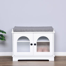 Banc de Rangement à Chaussures en Bois Moderne avec Siège pour l'Entrée