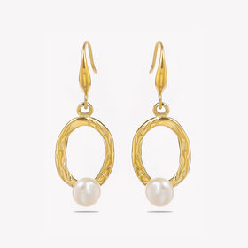 Pearl Earrings -14K Gold Plated Exquisite Pearl Pendant Simple Wedding Square Crystal Zircon Pendant Cute Earrings Bridal Earrings