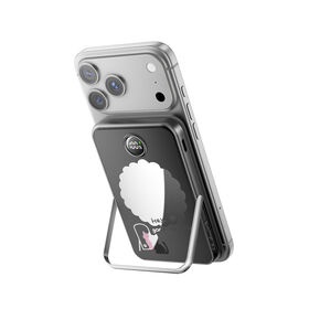 هدايا بنك طاقة صغير لاسلكي مغناطيسي نحيف للغاية 3 في 1 لهاتف iPhone، شحن سريع، بنوك طاقة مع مرآة مدمجة وحوامل