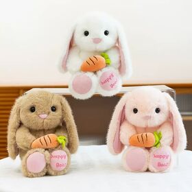 Personalized cute animal rabbit stuffed plush toys with carrot