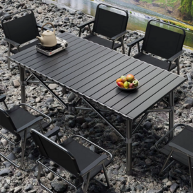 Modern Design Portable Outdoor Camping Table Chair Foldable Egg Roll Picnic Barbecue Stall Simple Small Table