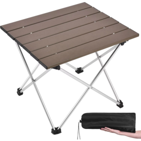 Modern Design Portable Aluminum Camping Table Easy-Carry 2-Seater Rectangular Outdoor Furniture Black-S Color