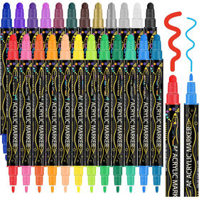 Wasserdichte Acrylfarben-Marker mit zwei Spitzen, Premium-Farbmarker-Set mit Punkt- und feiner Spitze für Stein, Glas, Holz, Keramik, benutzerdefiniertes Logo