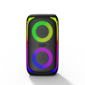 Coluna Bluetooth para festas com luzes RGB dinâmicas e som potente de 10W - Coluna portátil à prova d'água IPX7 para eventos internos e externos