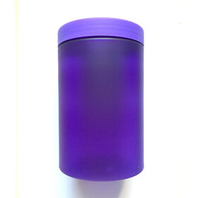 Tarro de plástico morado para almacenamiento de alimentos, frasco esmerilado