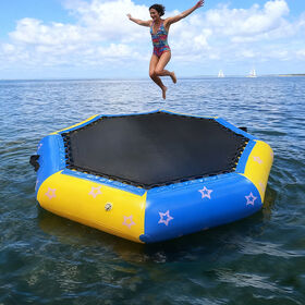 Trampolin Tiup Apung PVC Portabel yang Diperkuat dengan Inflasi Cepat untuk Penggunaan Keluarga & Komersial