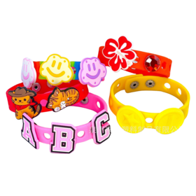 Multipurpose Silicone Wristband & Shoe Charm Accessory Kit - Trendy Sport Wristwear