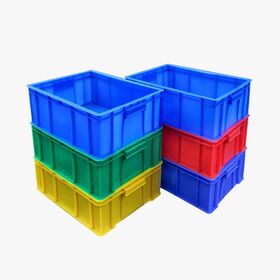 Plastic Turnover Box Blue Rectangular Logistics Large Transfer Box Warehouse Industrial Circulation Box Plastic Box