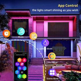 Cortinas de luces LED RGB festivas de 2*3 m con control remoto, 16 modos de color dinámicos, alimentación USB para decoración navideña al por mayor