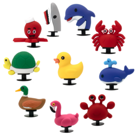 1/10 Stück 3D niedliche Meeresbewohner-Schuhanhänger für Damen, Krebstier-, Schildkröten-, Entenform-Schuhdekorationszubehör, Clog-Pins für Kinder