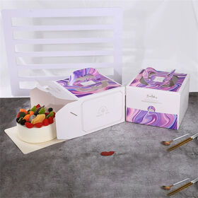 Anpassbare Kuchenbox aus Karton, Cupcake-Verpackung, quadratische, luxuriöse, transparente Bäckerei-Kuchenboxen mit Fenster