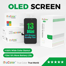 شاشات LCD عالية الجودة للهاتف المحمول iPhone 13 Mini مع اختبار جودة من 49 خطوة، سلسلة ألوان OLED عالية، IC قابل للإزالة، توريد مباشر من المصنع، مبيعات رائجة