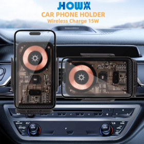 New Arrival Wireless Charging Car Phone Holder 15W Wireless Car Charger Fast Charging Phone Holder