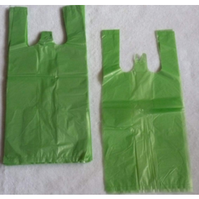 أكياس تي شيرت بلاستيك HDPE - أكياس تسوق بلاستيكية HDPE بمقبض للمتاجر والمحلات، مع شعار/تصميم