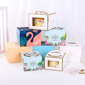 Kuchenkarton mit individuellem Logo, 6/8/10/12 Zoll hoch, stabiler Wellpapp-Kuchenkarton, Cupcake-Boxen mit transparentem Fenster für Hochzeit und Geburtstag