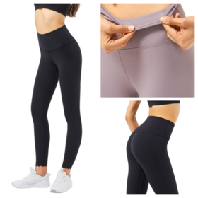 Calças de Yoga Femininas de Cintura Alta com Detalhe Festonado - Leggings Push-Up Elásticas, Confortáveis e Não Transparentes para Esportes