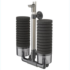 Hanging Bio Sponge Filter for Fish Tanks - Air-Powered Filtration System with Detachable Filter Box & Bio Beads