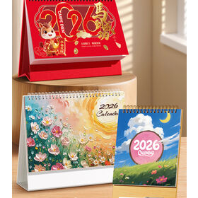 Custom Logo 2026 Desk Calendar Desktop Calendar Promotional Gift for Office Business Advertising