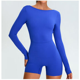 Neues, langärmeliges, bequemes Jumpsuit für Damen, einteiliger, sexy, rückenfreier Yoga-Anzug, schlankmachende Trainingssets – Neueste Kollektion