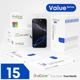 شاشة LCD لهاتف iPhone 15، مقاس أصلي 1:1، تجربة لمس متعدد سلسة