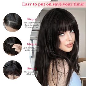 Frange Postiche Clip-on - Cheveux Humains Bouclés Noir - Naturel Et Facile à Poser