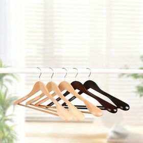 Wooden Suit Hanger Supplier-Big Shoulder Wooden Coat Hanger-Wooden Hanger for Windbreaker Clothes-Custom Luxury Wooden Hanger Work