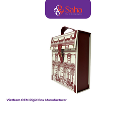 Boîte Cadeau Rigide de Luxe Directement de l'Usine du Vietnam avec Sangle en Cuir | Boîte en Papier Magnétique Personnalisée avec Poignée