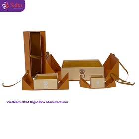 Vietnam Fabrik Luxus Schmuck Geschenkbox Set | Kundenspezifische starre Verpackung für Ringe, Halsketten & Ohrringe