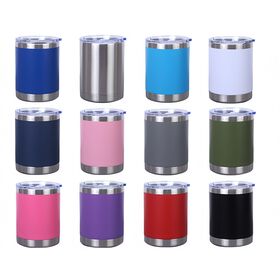 Wholesale Stainless Steel 10oz Coffee Mug Double Wall Vacuum Insulated Office Water Cup with Comfort Handle Splash Proof Lid