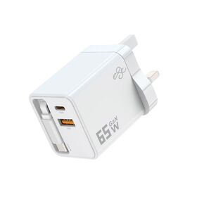 Tragbares 65W-Ladegerät mit einziehbarem Kabel, USB-C-PD-Ladegerät für iPhone und Universal-Reiseadapter