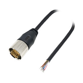 Automotive Male Connector Cable M23 17pins Brass IP67 Waterproof 125V 8A Crimp Terminal