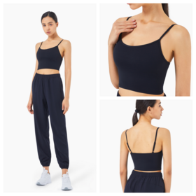 Top de Ginástica Feminino com Alças Finas Ajustáveis, Top de Yoga de Alta Elasticidade, Ajuste Modelador e Respirável