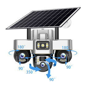 V380 3 Lens 3 Screens 4G Wireless Solar Camera Motion Detection Human Tracking Security Network Camera Security CCTV Camera