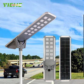 Lámpara Solar LED de Calle Todo en Uno, Impermeable IP65, de Aluminio y Ahorro de Energía, 60W 80W 100W para Exteriores