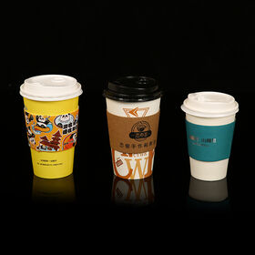 Wholesale Custom Disposable Paper Cups with Logo Printing Available Leakproof Eco-Friendly Coffee Milk Tea Hot Cold Drinks Cups