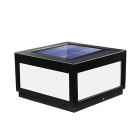 Lampu Pilar Tenaga Surya Tahan Air IP65 dengan Sensor Senja Hingga Fajar, Desain Minimalis Modern untuk Tiang Gerbang Halaman Vila
