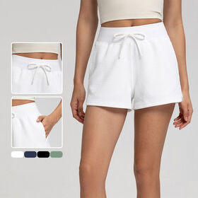Sports Breathable High-Waisted Yoga Shorts Casual Athletic Running Shorts with Pockets