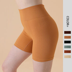 High Elasticity Knitted Ribbed Girls' Yoga Fitness Shorts High Quality Slim Fit Yoga Shorts Wear