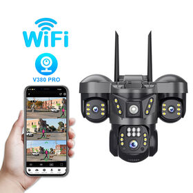 V380 Nueva Cámara PTZ Solar de 3 Lentes y 3 Pantallas SC29-W 6MP Inalámbrica de Seguridad CCTV IP de Triple Lente y Triple Pantalla