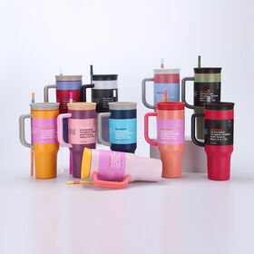 Custom 40oz Hot Cold Insulated Thermos Cup 40 oz Hydro Water Coffee Mug Stainless Steel Tumbler with Handle Flip Straw and Lid