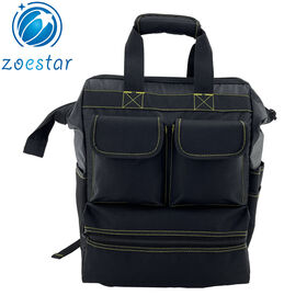Mochila de Ferramentas de Grande Capacidade, Impermeável, Fundo Reforçado, Armazenamento Multibolsos e Alças Confortáveis para Eletricistas