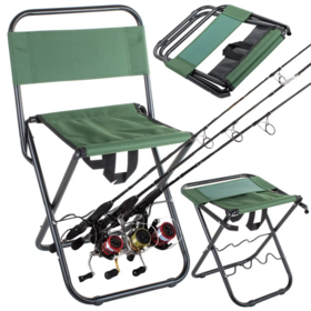 Foldable Fishing Chair Heavy Duty Outdoor Custom Portable Camping Fishing Chair Folding With Rod Holder