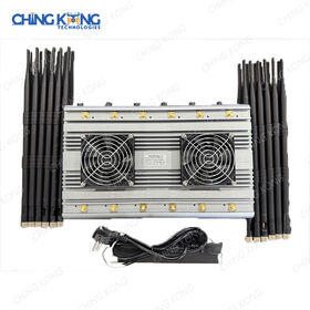 12-Kanal-Tisch-Störsender, silbergraues Gehäuse, 3-5 dbi Drei-Segment-Stab-Rundstrahlantenne, Einzelkanal-Leistung 2-10W