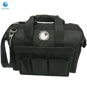 Basics Durable Wear Resistant Base, Tool Small Standard Bag with Strap, Multi pocket Tool Organizer with Adjustable shoulder trap
