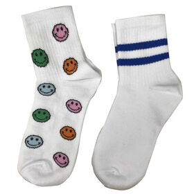 مورد منفذ المصنع للنساء 79% قطن 19% بوليستر 2 ٪ سبانديكس متماسكة 2PK جوارب نصف بحار