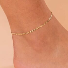 Classic stainless steel Franco chain women's ankle bracelet, adjustable ankle bracelet