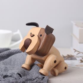 Fabricant d'Artisanat en Bois de Décoration Intérieure - Chien en Bois - Jouet d'Animal en Bois - Chien Animal en Bois Courbé - Figurines d'Animaux en Bois Personnalisées
