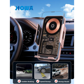 Rotatable Auto-Clamping Magnetic Fast Charging Car Mount Holder 15W Car Wireless Charger
