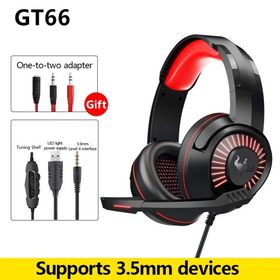 GT66 Kabelgebundene Gaming-Kopfhörer PC-Gaming-Headset Kopfhörer mit Mikrofon, Laptop, Nintendo Switch